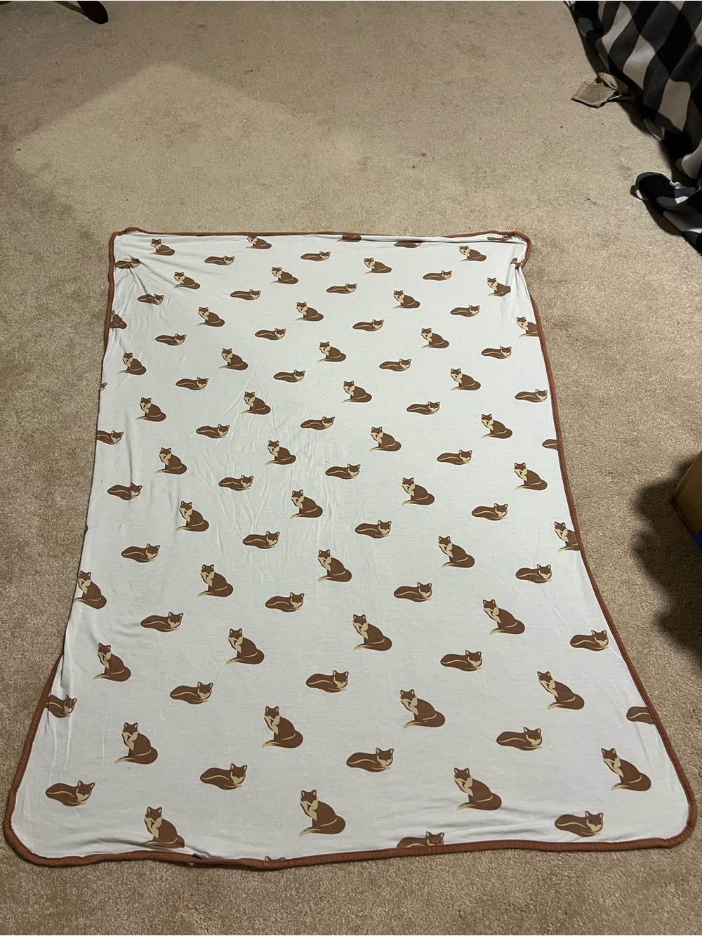 Kyte Bamboo Fox Print Swaddle Baby Blanket